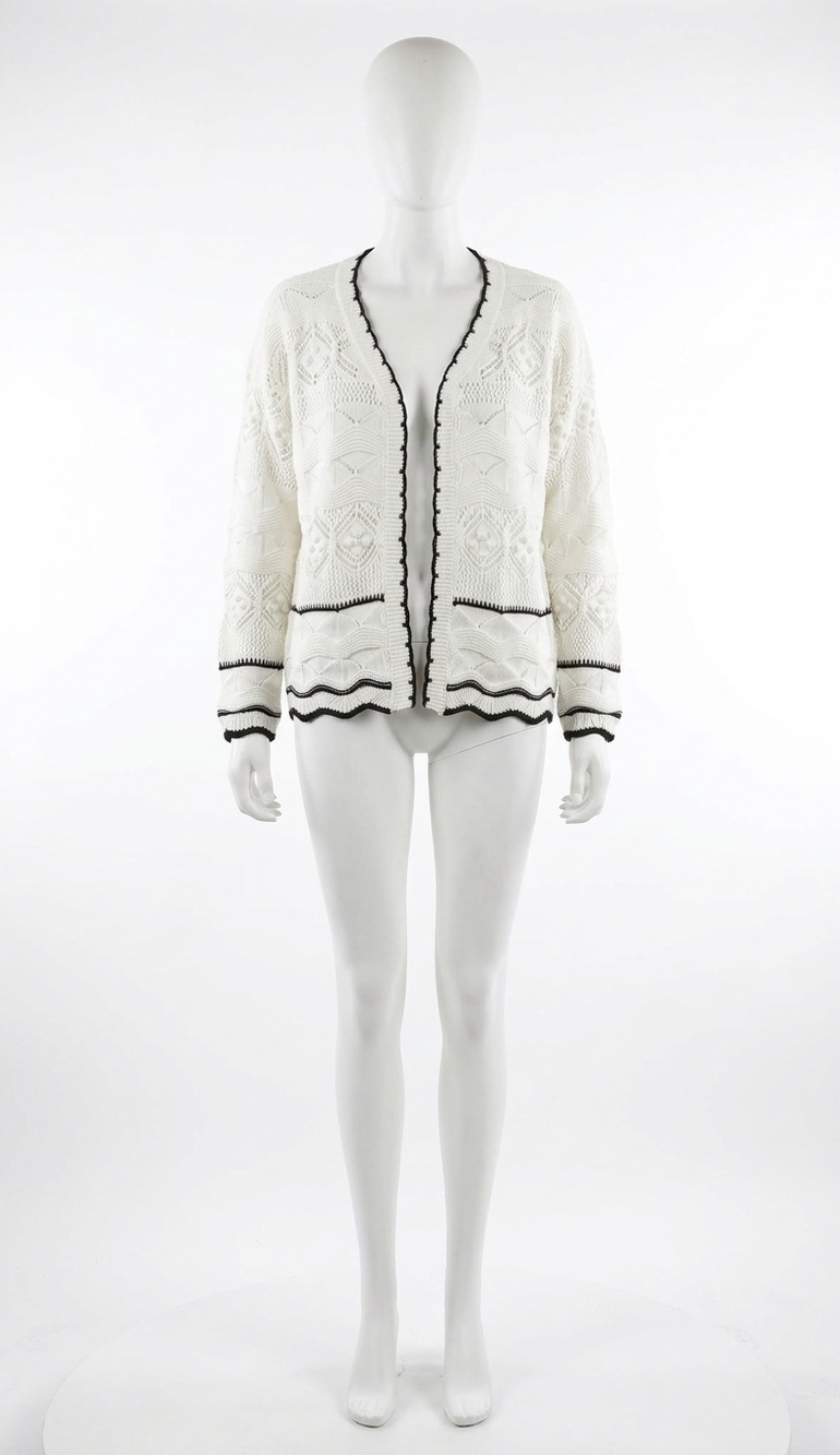 NEW FRENCH KYSS crochet cardigan in white